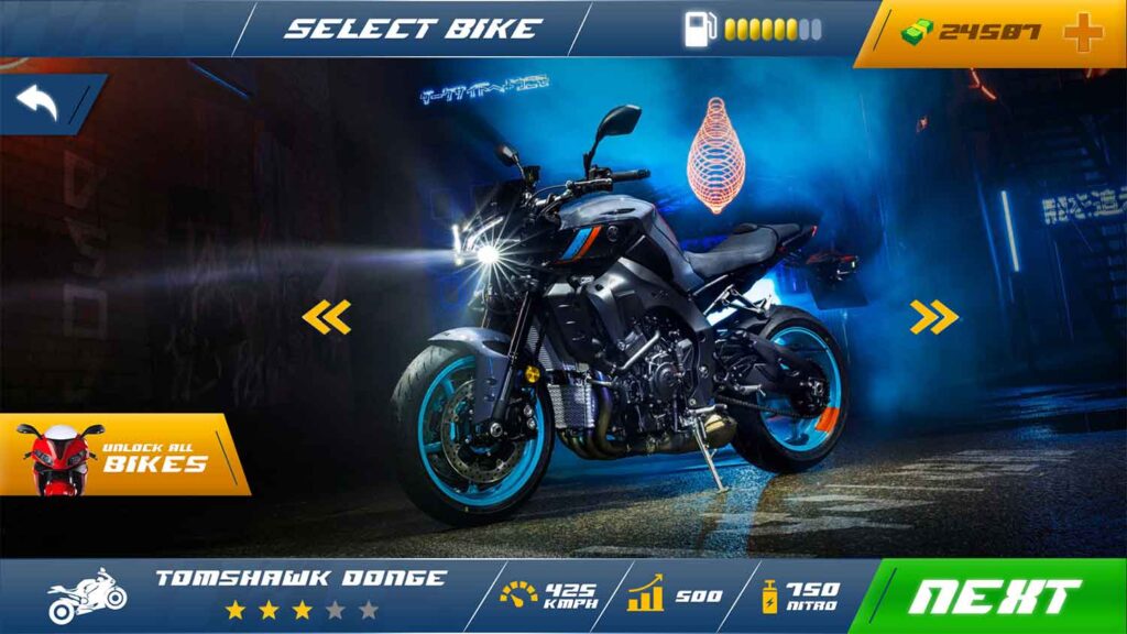 Motor bike Selection design