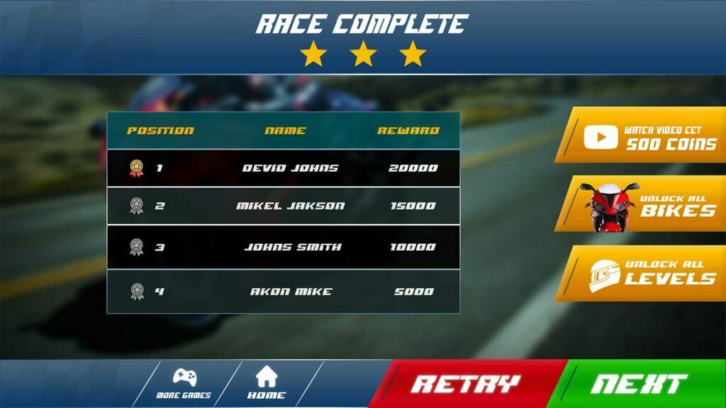 Motor Bike Race Complete Design 