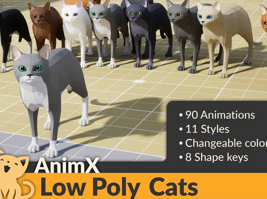 Low Poly Cats for unity