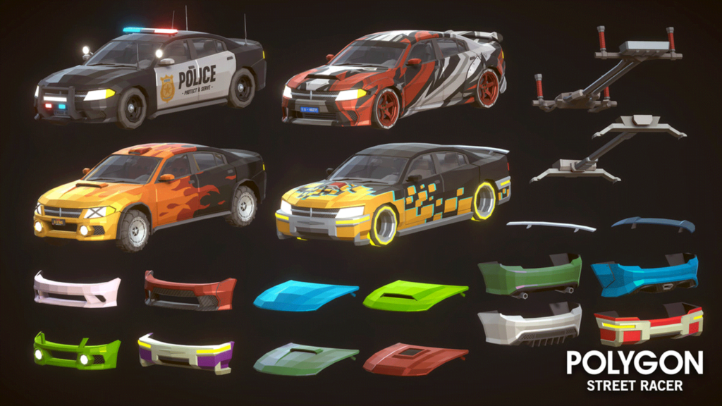 POLYGON - Street Racer - Low Poly 3D Art by Synty unity free asset