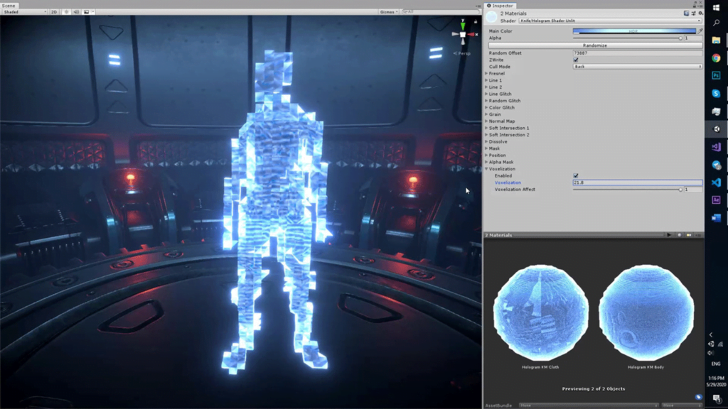 Sci Fi Hologram Shader v1.1 unityassets