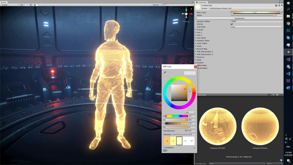 Sci Fi Hologram Shader v1.1: unity assets download