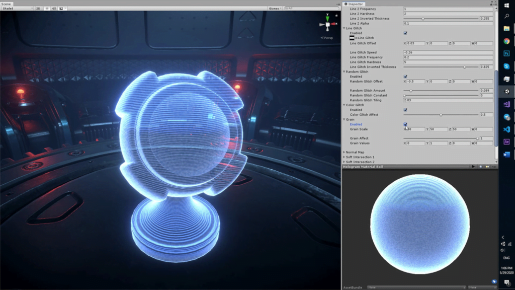 Sci Fi Hologram Shader v1.1: unity assets free download